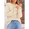 imagePRETTYGARDEN Womens 2025 Fall Sweaters Casual Crew Neck Long Sleeve Pullover Tops Ribbed Knit Loose Fit Winter ClothesBeige
