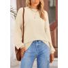 imagePRETTYGARDEN Womens 2025 Fall Sweaters Casual Crew Neck Long Sleeve Pullover Tops Ribbed Knit Loose Fit Winter ClothesBeige