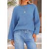 imagePRETTYGARDEN Womens 2025 Fall Sweaters Casual Crew Neck Long Sleeve Pullover Tops Ribbed Knit Loose Fit Winter ClothesBlue