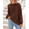 imagePRETTYGARDEN Womens 2025 Fall Sweaters Casual Crew Neck Long Sleeve Pullover Tops Ribbed Knit Loose Fit Winter ClothesBrown
