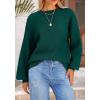 imagePRETTYGARDEN Womens 2025 Fall Sweaters Casual Crew Neck Long Sleeve Pullover Tops Ribbed Knit Loose Fit Winter ClothesDark Green