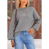 imagePRETTYGARDEN Womens 2025 Fall Sweaters Casual Crew Neck Long Sleeve Pullover Tops Ribbed Knit Loose Fit Winter ClothesGrey