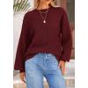 imagePRETTYGARDEN Womens 2025 Fall Sweaters Casual Crew Neck Long Sleeve Pullover Tops Ribbed Knit Loose Fit Winter ClothesWine Red
