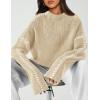 imagePRETTYGARDEN Womens Chunky Knit Sweaters 2025 Fall Long Sleeve Mock Neck Oversized Pullover Tops Winter Fashion ClothesApricot