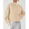 imagePRETTYGARDEN Womens Chunky Knit Sweaters 2025 Fall Long Sleeve Mock Neck Oversized Pullover Tops Winter Fashion ClothesApricot
