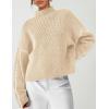 imagePRETTYGARDEN Womens Chunky Knit Sweaters 2025 Fall Long Sleeve Mock Neck Oversized Pullover Tops Winter Fashion ClothesApricot