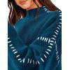 imagePRETTYGARDEN Womens Chunky Knit Sweaters 2025 Fall Long Sleeve Mock Neck Oversized Pullover Tops Winter Fashion ClothesBlue Green