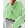 imagePRETTYGARDEN Womens Chunky Knit Sweaters 2025 Fall Long Sleeve Mock Neck Oversized Pullover Tops Winter Fashion ClothesLight Green