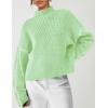 imagePRETTYGARDEN Womens Chunky Knit Sweaters 2025 Fall Long Sleeve Mock Neck Oversized Pullover Tops Winter Fashion ClothesLight Green