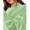 imagePRETTYGARDEN Womens Chunky Knit Sweaters 2025 Fall Long Sleeve Mock Neck Oversized Pullover Tops Winter Fashion ClothesLight Green