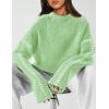 imagePRETTYGARDEN Womens Chunky Knit Sweaters 2025 Fall Long Sleeve Mock Neck Oversized Pullover Tops Winter Fashion ClothesLight Green