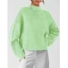 imagePRETTYGARDEN Womens Chunky Knit Sweaters 2025 Fall Long Sleeve Mock Neck Oversized Pullover Tops Winter Fashion ClothesLight Green