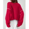 imagePRETTYGARDEN Womens Chunky Knit Sweaters 2025 Fall Long Sleeve Mock Neck Oversized Pullover Tops Winter Fashion ClothesRed