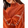 imagePRETTYGARDEN Womens Chunky Knit Sweaters 2025 Fall Long Sleeve Mock Neck Oversized Pullover Tops Winter Fashion ClothesRust Red