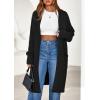 imagePRETTYGARDEN Womens Long Oversized Cardigans 2025 Fall Trendy Long Sleeve Open Front Chunky Sweater Knit Winter ClothingBlack