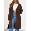 imagePRETTYGARDEN Womens Long Oversized Cardigans 2025 Fall Trendy Long Sleeve Open Front Chunky Sweater Knit Winter ClothingBrown