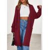 imagePRETTYGARDEN Womens Long Oversized Cardigans 2025 Fall Trendy Long Sleeve Open Front Chunky Sweater Knit Winter ClothingBurgundy