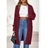 imagePRETTYGARDEN Womens Long Oversized Cardigans 2025 Fall Trendy Long Sleeve Open Front Chunky Sweater Knit Winter ClothingBurgundy