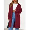 imagePRETTYGARDEN Womens Long Oversized Cardigans 2025 Fall Trendy Long Sleeve Open Front Chunky Sweater Knit Winter ClothingBurgundy