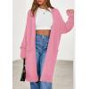 imagePRETTYGARDEN Womens Long Oversized Cardigans 2025 Fall Trendy Long Sleeve Open Front Chunky Sweater Knit Winter ClothingPink
