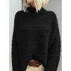 imagePRETTYGARDEN Womens Mock Neck Oversized Sweaters 2025 Long Sleeve Pullover Fall Sweater Knit Jumper Tops Winter ClothingBlack
