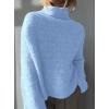 imagePRETTYGARDEN Womens Mock Neck Oversized Sweaters 2025 Long Sleeve Pullover Fall Sweater Knit Jumper Tops Winter ClothingLight Blue