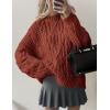imagePRETTYGARDEN Womens Oversized Fall Sweaters 2025 Casual Long Sleeve Crewneck Chunky Cable Knit Pullover Tops Winter ClothesRust