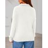 imagePRETTYGARDEN Womens Quarter Zip Pullover V Neck Fall Sweaters 2025 Long Sleeve Tops Collared Business Casual Winter ClothingWhite