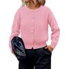 imagePRETTYGARDEN Cardigan Sweaters for Women 2025 Fall Fashion Chunky Long Sleeve Button Down Trendy Winter Sweater JacketPink