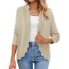 imagePRETTYGARDEN Cardigans for Women Lightweight Casual Long Sleeve Knitted Open Front Shrugs Sweaters 2025 Fall ClothesBeige