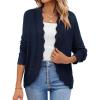 imagePRETTYGARDEN Cardigans for Women Lightweight Casual Long Sleeve Knitted Open Front Shrugs Sweaters 2025 Fall ClothesNavy Blue