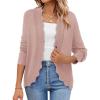 imagePRETTYGARDEN Cardigans for Women Lightweight Casual Long Sleeve Knitted Open Front Shrugs Sweaters 2025 Fall ClothesPink