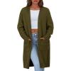 imagePRETTYGARDEN Fall Long Sleeve Cardigan Sweaters for Women 2025 Trendy Winter Open Front Loose Knitted Cardigans with PocketsArmy Green
