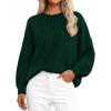 imagePRETTYGARDEN Fall Sweaters for Women 2025 Fashion Long Sleeve Casual Ribbed Knit Winter Clothes Pullover Jumper TopsDark Green