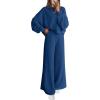 imagePRETTYGARDEN Women 2 Piece Outfits 2025 Fall Sweatsuits Crewneck Sweatshirt Wide Leg Sweatpants Lounge Sets TracksuitRoyal Blue