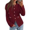 imagePRETTYGARDEN Womens 2025 Fall Blazers Button Down Fitted Lightweight Dressy Work Suit Jackets Trendy Business Casual OutfitsBurgundy