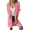 imagePRETTYGARDEN Womens Long Oversized Cardigans 2025 Fall Trendy Long Sleeve Open Front Chunky Sweater Knit Winter ClothingPink
