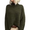 imagePRETTYGARDEN Womens Mock Neck Oversized Sweaters 2025 Long Sleeve Pullover Fall Sweater Knit Jumper Tops Winter ClothingArmy Green