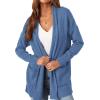imagePRETTYGARDEN Cardigan Sweaters for Women Winter Fall Clothes 2025 Cozy Knit Coats Open Front Long Cardigans with PocketsBlue