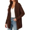 imagePRETTYGARDEN Cardigan Sweaters for Women Winter Fall Clothes 2025 Cozy Knit Coats Open Front Long Cardigans with PocketsBrown