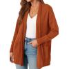 imagePRETTYGARDEN Cardigan Sweaters for Women Winter Fall Clothes 2025 Cozy Knit Coats Open Front Long Cardigans with PocketsOrange
