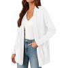 imagePRETTYGARDEN Cardigan Sweaters for Women Winter Fall Clothes 2025 Cozy Knit Coats Open Front Long Cardigans with PocketsWhite