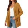 imagePRETTYGARDEN Cardigan Sweaters for Women Winter Fall Clothes 2025 Cozy Knit Coats Open Front Long Cardigans with PocketsYellow
