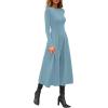 imagePRETTYGARDEN Cocktail Dresses for Women 2025 Elegant Classy Fall Long Sleeve Midi A Line Flowy Modest Winter Party DressGrey Green