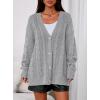 imagePRETTYGARDEN Womens Chunky Cardigan Sweaters 2025 Fall Oversized Cable Knit Long Sleeve Open Front Cardigans Winter ClothingGrey