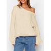 imagePRETTYGARDEN Womens Fall Oversized Sweaters Long Sleeve V Neck Dressy Casual Chunky Knit Loose Pullover Tops Winter ClothingBeige
