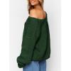imagePRETTYGARDEN Womens Fall Oversized Sweaters Long Sleeve V Neck Dressy Casual Chunky Knit Loose Pullover Tops Winter ClothingDark Green
