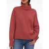 imagePRETTYGARDEN Womens Turtleneck Long Sleeve Sweater 2025 Fall Trendy Loose Fit Casual Tops Chunky Knit Pullover SweatersBurnt Orange