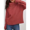 imagePRETTYGARDEN Womens Turtleneck Long Sleeve Sweater 2025 Fall Trendy Loose Fit Casual Tops Chunky Knit Pullover SweatersBurnt Orange