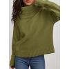 imagePRETTYGARDEN Womens Turtleneck Long Sleeve Sweater 2025 Fall Trendy Loose Fit Casual Tops Chunky Knit Pullover SweatersOlive Green